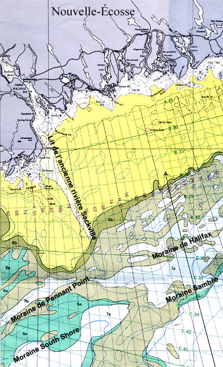 Carte des sédiments de la plate­forme néo­écossaise intérieure au large du port d’Halifax