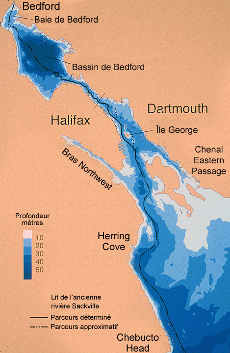 Carte des profondeurs des eaux du port d’Halifax