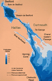 Carte des profondeurs des eaux du port d’Halifax