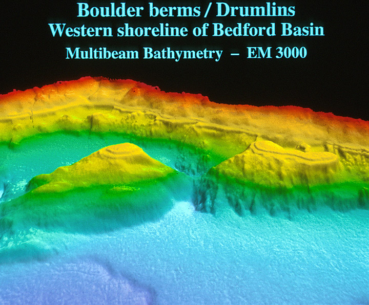 3 d multibeam bathymetric image of the western side of Bedford Basin