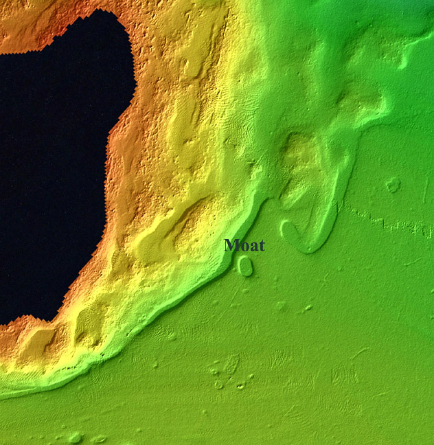 multibeam bathymetric image of an area of Halifax Harbour