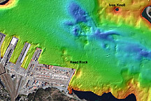 Image de bathymétrie multifaisceaux d’une zone du port d’Halifax