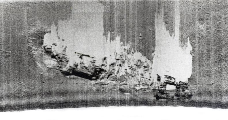 Image sonar à balayage latéral du British Freedom sur le fond marin à l’embouchure du port d’Halifax