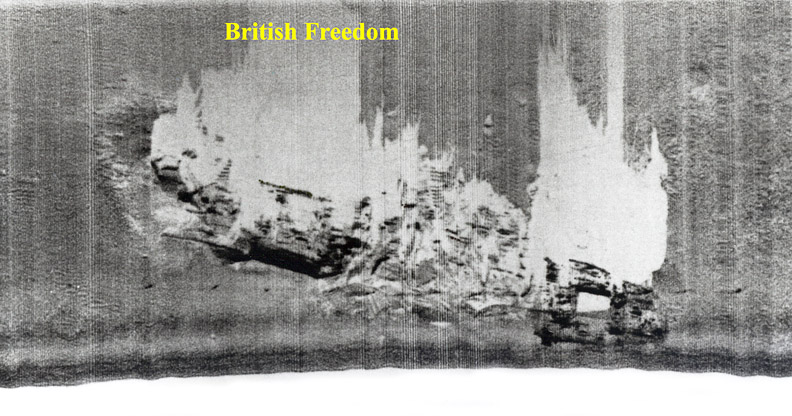 sidescan sonar image of the British Freedom