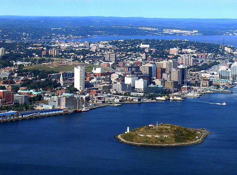 aerial photograph of part of inner Halifax Harbour