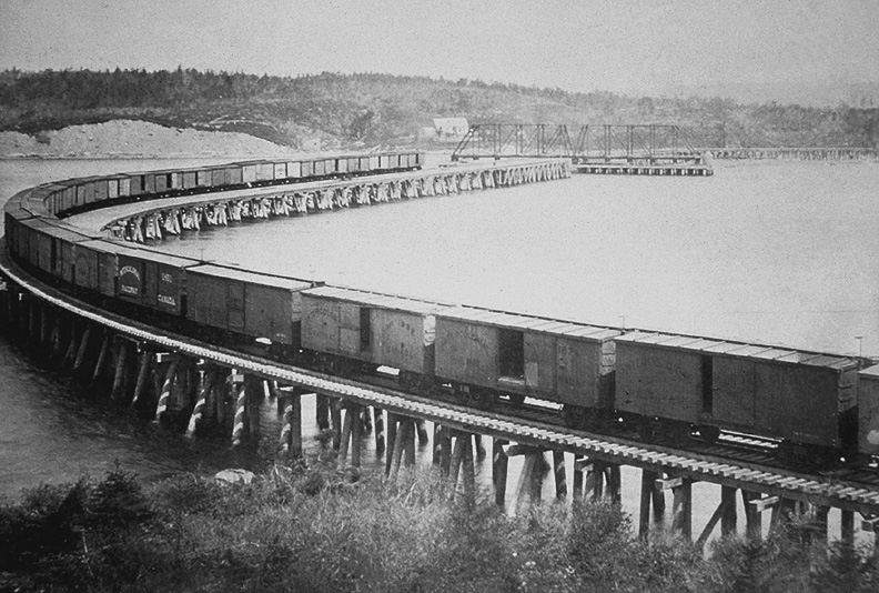 photograph of the first bridge to cross Halifax Harbour