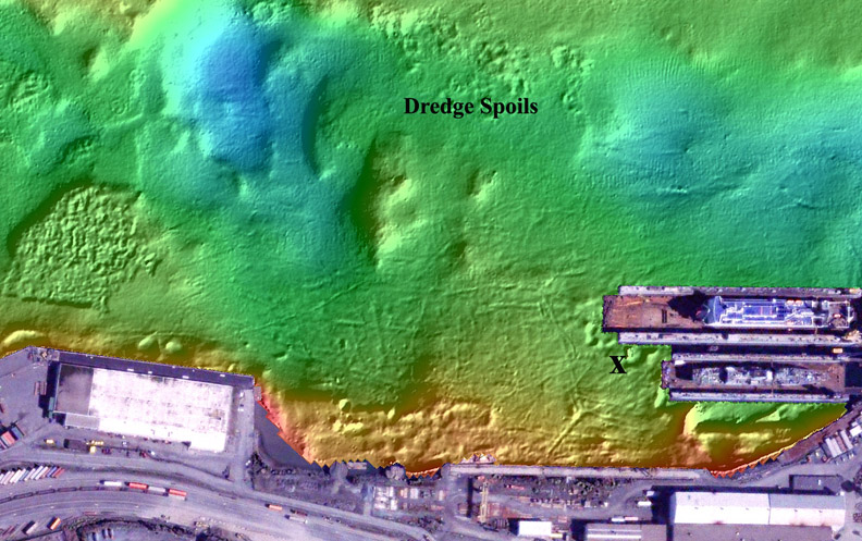 multibeam bathymetric image of part of The Narrows