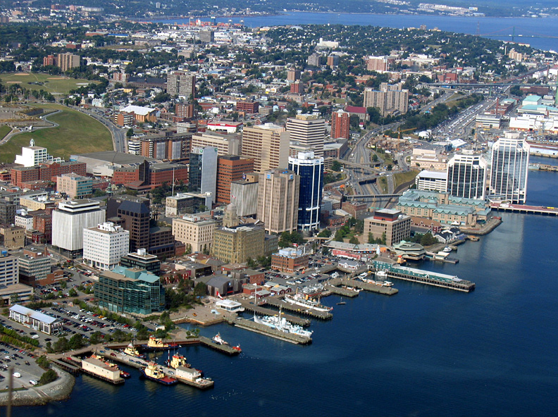 Aerial view of Halifax Harbour.