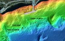 Image de bathymétrie multifaisceaux de la partie nord du bassin de Bedford