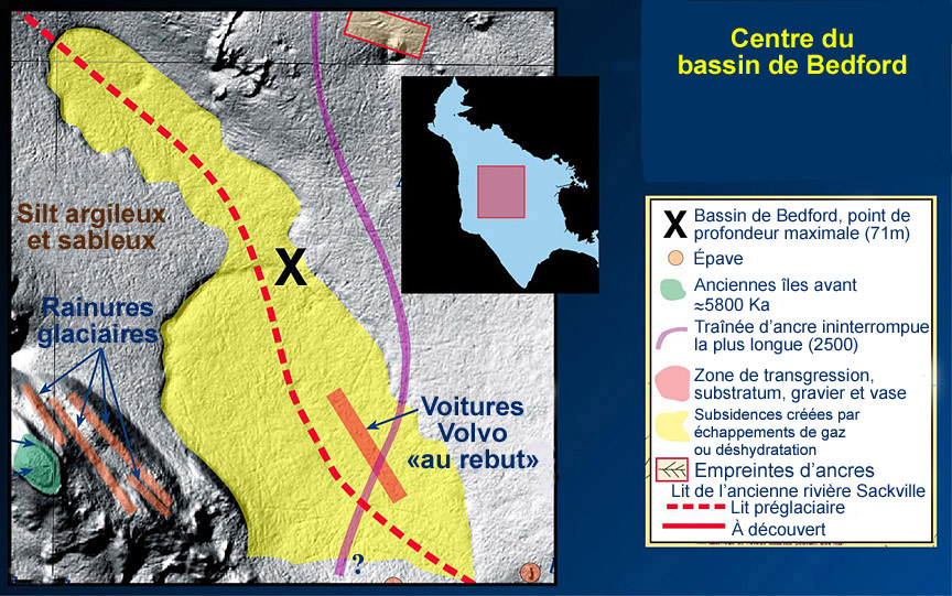 Interprétation d’un levé bathymétrique multifaisceaux de la partie profonde centrale du bassin de Bedford