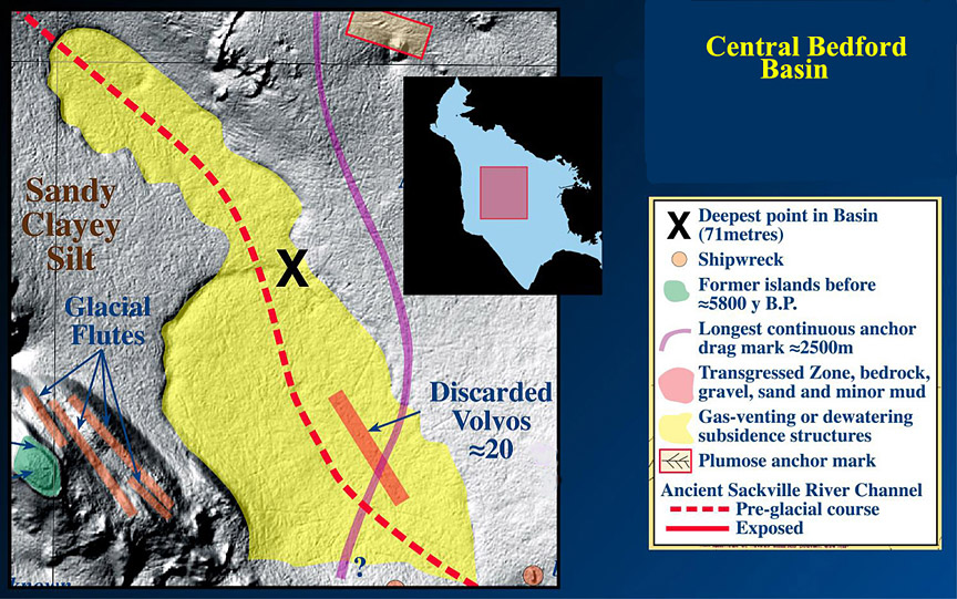 An interpretation of multibeam bathymetry