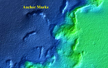 multibeam bathymetric image of the central part of Bedford Basin