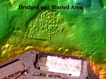 multibeam bathymetric image from an area of The Narrows